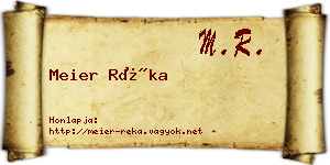 Meier Réka névjegykártya